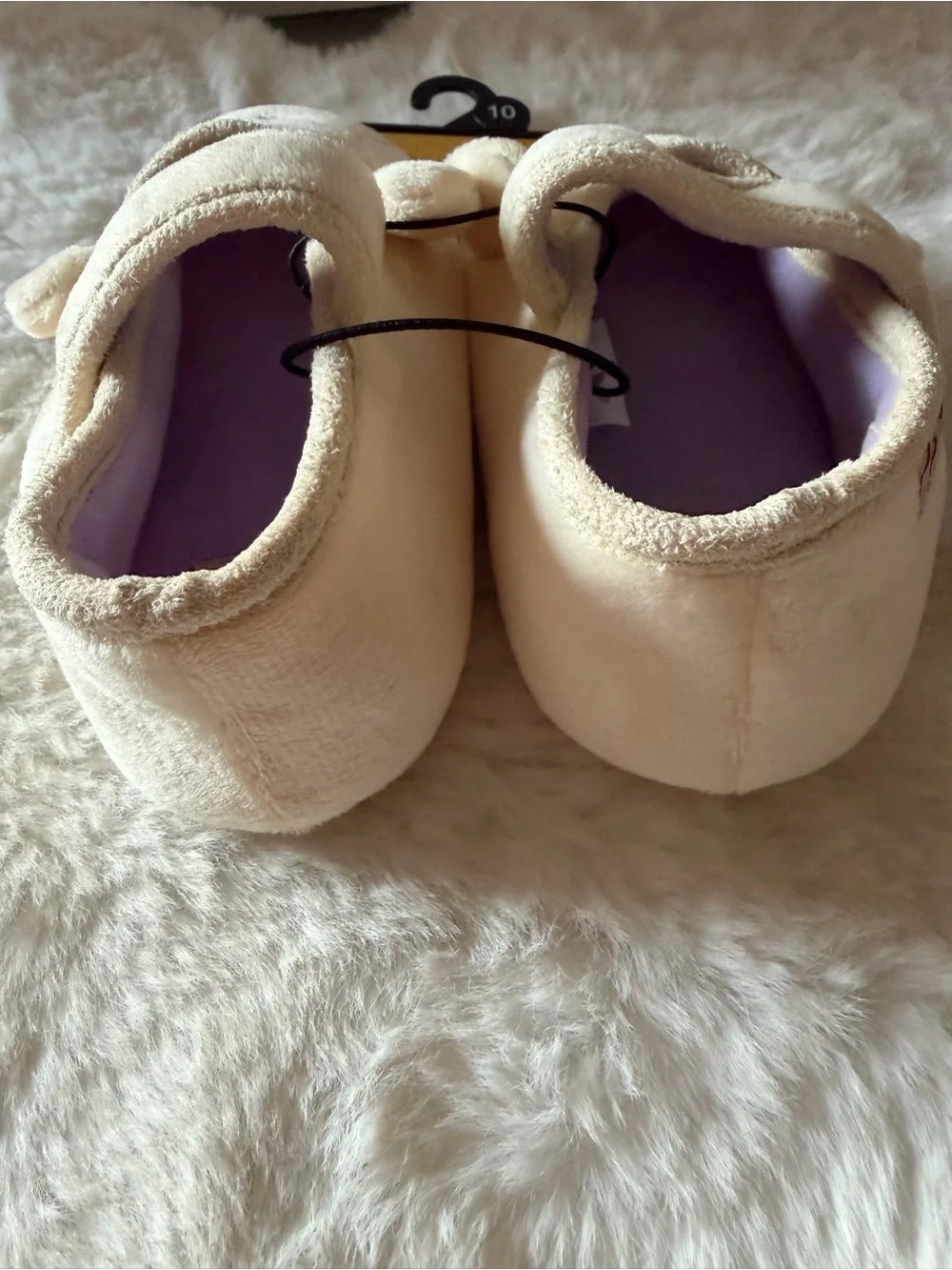 Disney Cream Winnie the Pooh Plush Mary Jane Kids Slippers